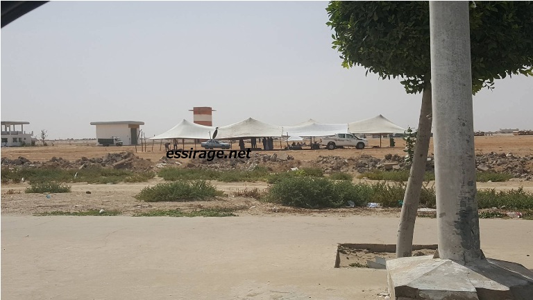 " بعض الخيم التي تم تشييدها "